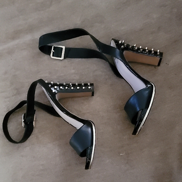 Vince Camuto Black Heels with Gold Studs - Picture 1 of 16